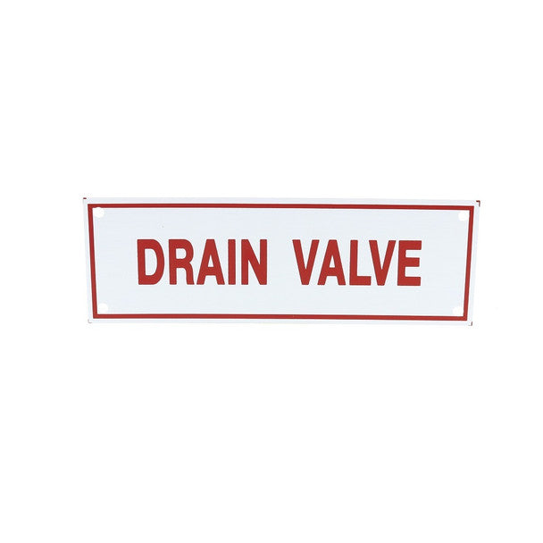 Drain Valve Sign, Aluminum, 6" x 2"