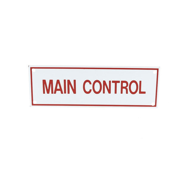 Main Control Sign, Aluminum, 6" x 2"