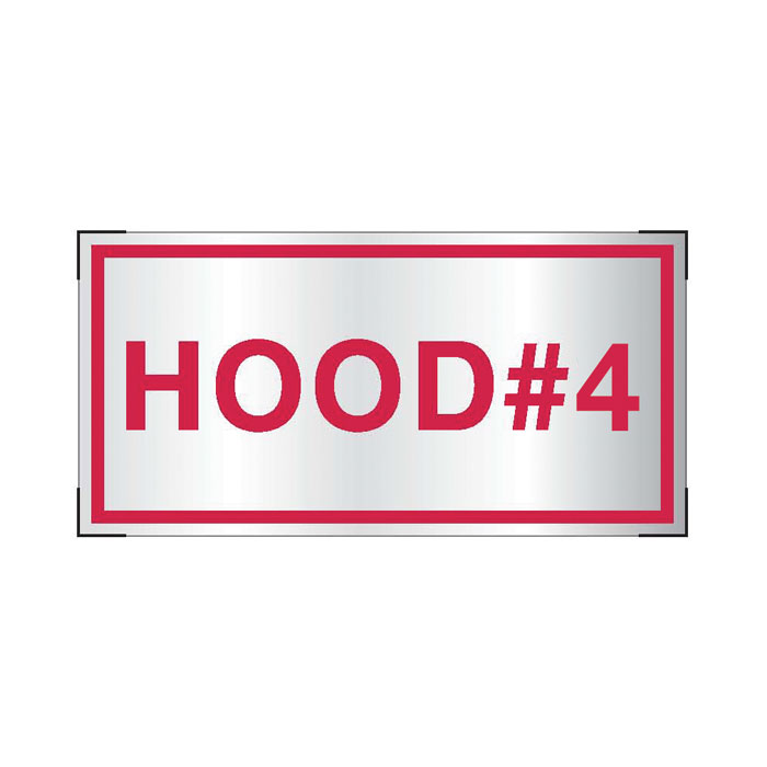 Aluminum System Hood #4 Sign, Aluminum, 4