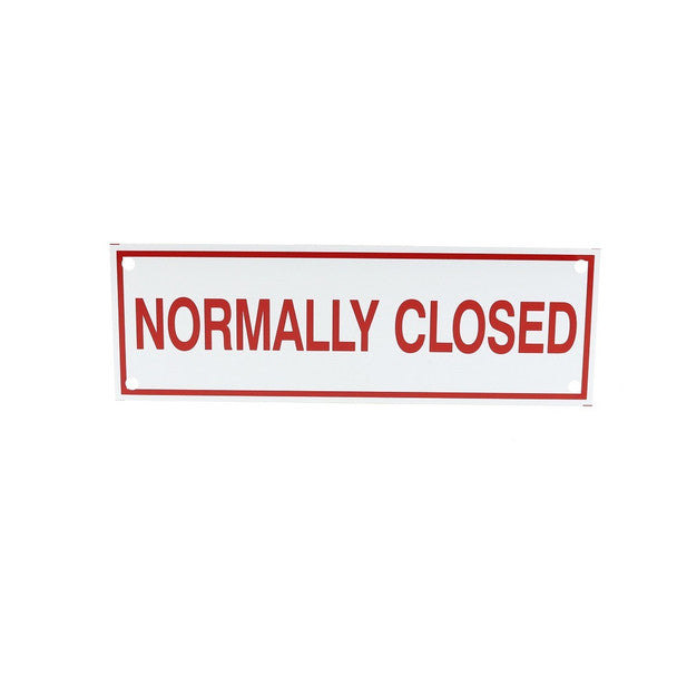 Normally Closed Sign, Aluminum, 6