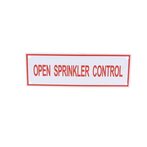 Open Sprinkler Control Sign, Aluminum, 6" x 2"