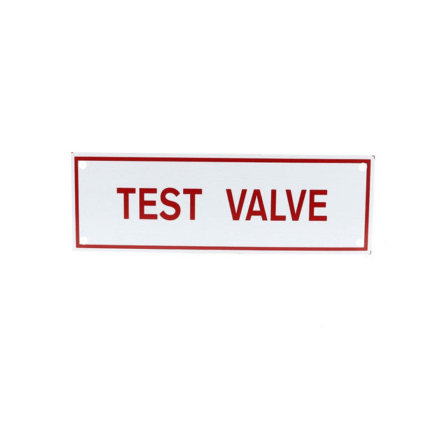 Test Valve Sign, Aluminum, 6" x 2"