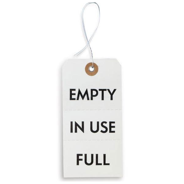 Cylinder Tags, Tear Away, Empty, In Use, Full, Fiber,  2 5/8" x 5 1/4"